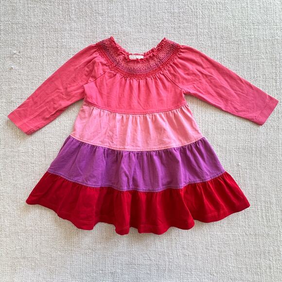 Hanna Andersson Pink & Purple Color Block Dress VGUC 2T - Picture 1 of 5